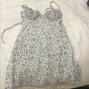 Floral Blue and White Women's mini dress